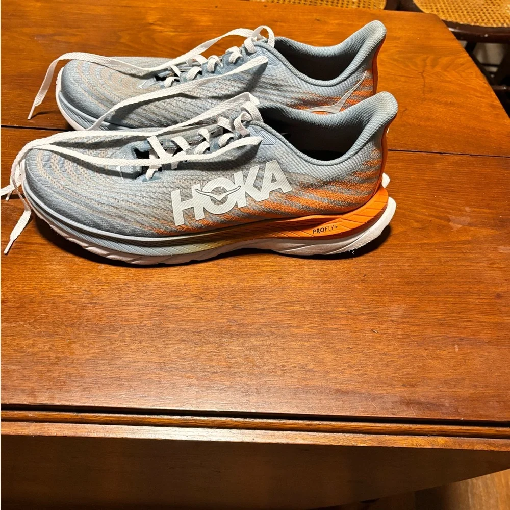 Hoka One One Men’s Blue/Orange Running Profile Shoes Size 12.5 Mach6 - Picture 4 of 9
